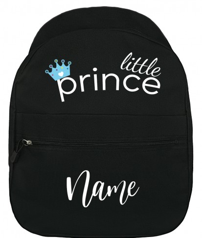 Personalised Little Prince Black Backpack for Kids